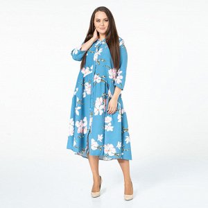 Платье, текстиль, голубой, Голубой