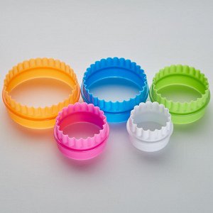 Набор двусторонних пластиковых форм для печенья "Кружочки" 5 размеров BE-4304P/5