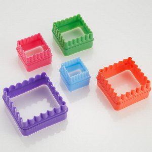 Набор двусторонних пластиковых форм для печенья 5 размеров &quot;Квадраты&quot; Webber BE-4411/5