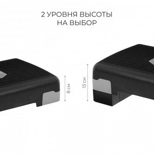 Степ-платформа ONLYTOP, 2-уровневая, 47x27x13 см, до 80 кг
