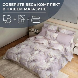Наволочка 50*70 см, перкаль (Мраморный узор, сиреневый)