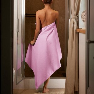 Полотенце вафельное банное Экономь и Я 80х150 см, цвет розовый 100%хл, 200 гр/м2