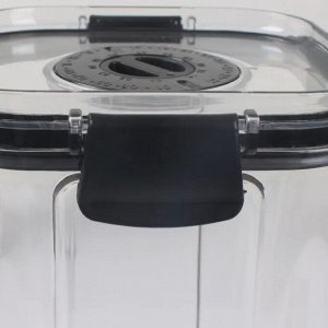 Банка для сыпучих 1350мл пластиковая Черная крышка