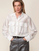 Блузка из полупрозрачного лиоцелла белый