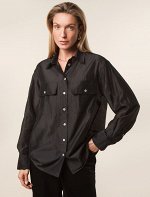 Блузка из полупрозрачного лиоцелла черный