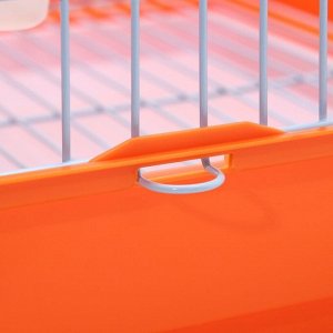 Клетка для птиц Bd-3/1o, раскрывающаяся крыша, 47,5 х 37 х 70 см, оранжевая