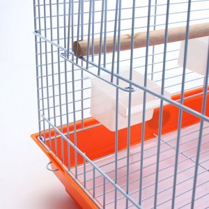 Клетка для птиц Bd-3/1o, раскрывающаяся крыша, 47,5 х 37 х 70 см, оранжевая
