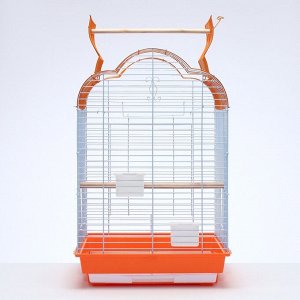 Клетка для птиц Bd-3/1o, раскрывающаяся крыша, 47,5 х 37 х 70 см, оранжевая