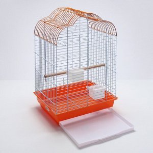 Клетка для птиц Bd-3/1o, раскрывающаяся крыша, 47,5 х 37 х 70 см, оранжевая