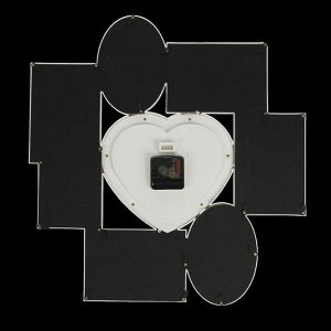 Часы настенные, серия: Фото, "Сердце", 7 фоторамок, белые, 47х50 см