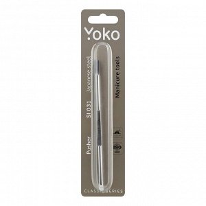 YOKO Шабер маникюрный двусторонний / Classic SI 031, мини-нож для чистки/апельсиновая палочка, 13 см