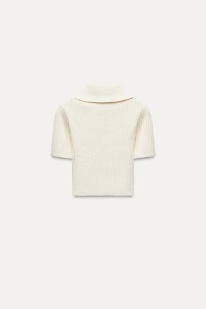 Топ Цвет как на первом фото ТОП ШЕНИЛЬ НА МОЛНИИ (CHENILLE-TOP MIT REISSVERSCHLUSS) Топ с отложным воротником и короткими рукавами. Металлическая молния спереди. СОСТАВ МАТЕРИАЛА, ИНСТРУКЦИИ ПО УХОДУ 