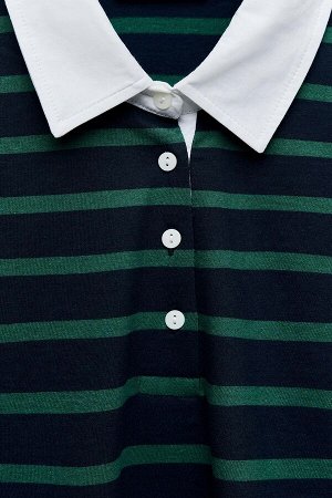 Топ Цвет как на первом фото РУБАШКА ПОЛО OVERSIZE С ПОЛОСАМИ (OVERSIZE-POLOSHIRT MIT STREIFEN) Рубашка-поло из комбинации материалов и контрастного отложного воротника. Длинные рукава со спущенной лин