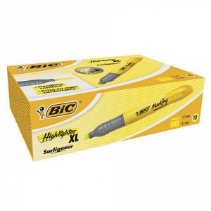 Текстовыделитель BIC "Highlighter XL", ЖЕЛТЫЙ, линия 1,7-5,1