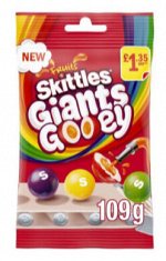 Драже с жидкой начинкой Skittles Giants Gooey Скитлс 109 гр