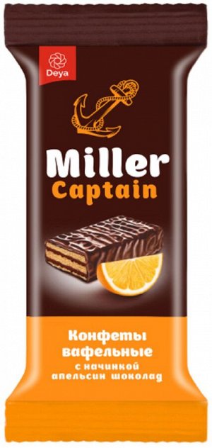 Вафли глазированные CAPTAIN MILLER шоколад-апельсин