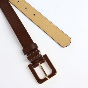 Ремень женский 110x2.3 см, с классической пряжкой в ремня, коричневый