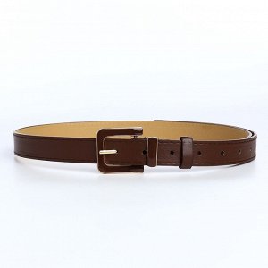 Ремень женский 110x2.3 см, с классической пряжкой в ремня, коричневый