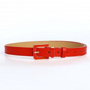 Ремень женский 110x2.3 см, с классической пряжкой в ремня, красный