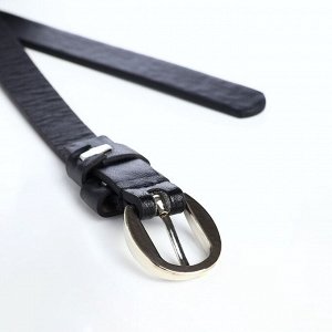 Ремень женский, ширина 1,1 см, пряжка металл, цвет чёрный