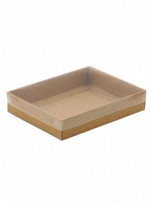 Коробка складная 12 х15 х3 см с PVC крышкой + картон крафт HS-48-4