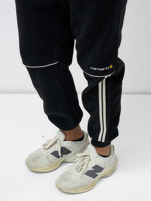 Спортивный костюм мужской демисезонный на флисе черного цвета 326Ch