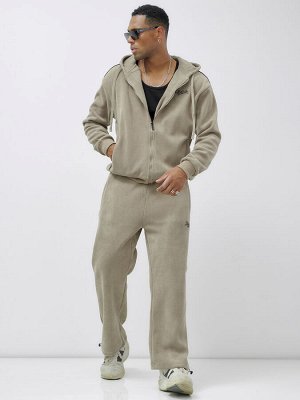 Спортивный костюм мужской демисезонный на флисе бежевого цвета 328B