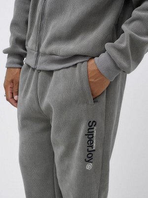 Спортивный костюм мужской демисезонный на флисе серого цвета 329Sr