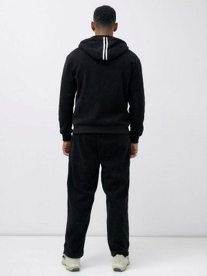 Спортивный костюм мужской демисезонный на флисе черного цвета 328Ch