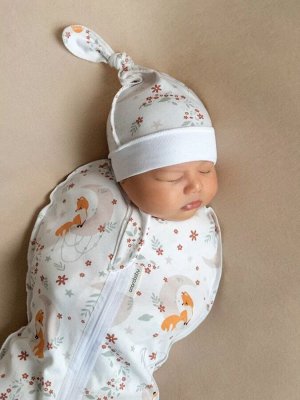 Пеленка (кокон на молнии) с шапочкой Amarobaby (Soft Hugs) Лиса