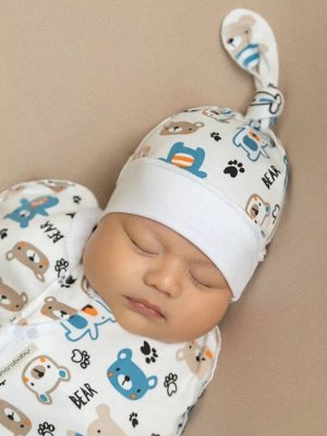 Пеленка (кокон на молнии) с шапочкой Amarobaby (Soft Hugs)   Мишки