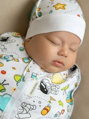 Пеленка (кокон на молнии) с шапочкой Amarobaby (Soft Hugs) Космос