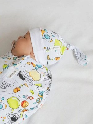 Пеленка (кокон на молнии) с шапочкой Amarobaby (Soft Hugs) Космос