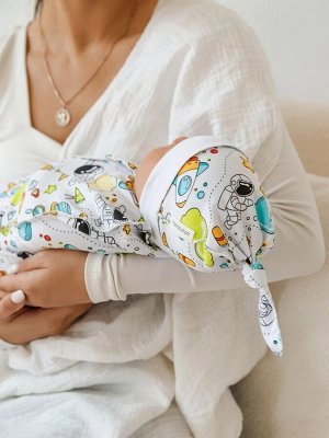 Пеленка (кокон на молнии) с шапочкой Amarobaby (Soft Hugs) Космос