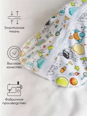 Пеленка (кокон на молнии) с шапочкой Amarobaby (Soft Hugs) Космос