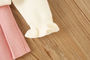Детский костюм: кофта с рюшами + юбка, цвет молочный/розовый