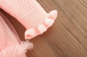 Детское платье с длинным рукавом, цвет розовый