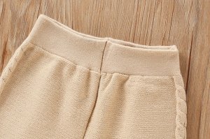 Детский костюм: кофта с бахромой + брюки, цвет коричневый