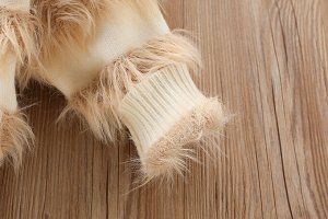Детский костюм: кофта с мехом + брюки, цвет фиолетовый