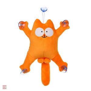 Мягкая игрушка на присосках для автомобиля "Кот Саймон"