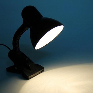 Лампа настольная Е27. с выкл. на зажиме (220В) черная (108В)
