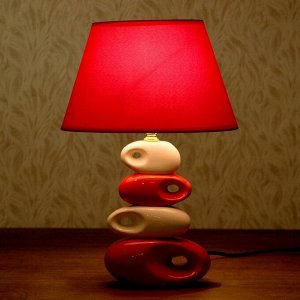 Лампа настольная керамика Е14 40Вт 220В "Сад камней: белое и красное" 38,5х23х14 см