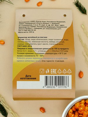 МАРМЕЛАД (250 гр): "ПРЯНОЕ СОЛНЦЕ", (ф/п, шубер)