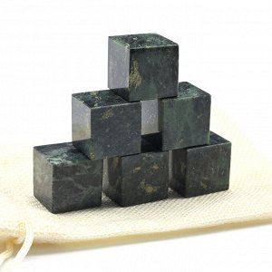 Камни для виски 6 кубиков из змеевика 20*20мм
