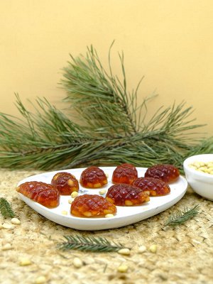 МАРМЕЛАД сосновый (250 гр): с КЕДРОВЫМ ОРЕХОМ, (ф/п, шубер)