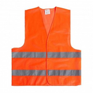 Жилет сигнальный, светоотражающий, оранжевый, 2 класс, размер 68x55 см, 60 г/м²