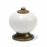 Ручка кнопка DOME Ceramics 003, керамическая, белая