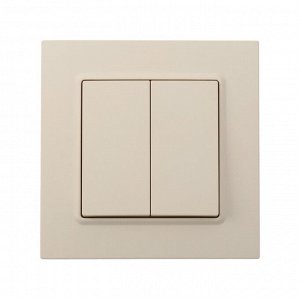 Выключатель TOT Elegant, 10 А, 2 клавиши, скрытый монтаж, бежевый