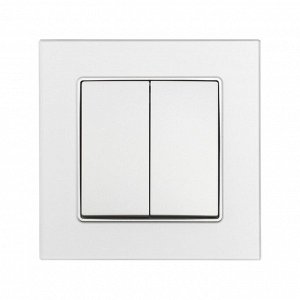 Выключатель TOT Matte Glass, 10 А, 2 кл., скрытый, стекло, серебристый