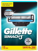 Сменные кассеты для бритья Gillette Mach3, 12 шт